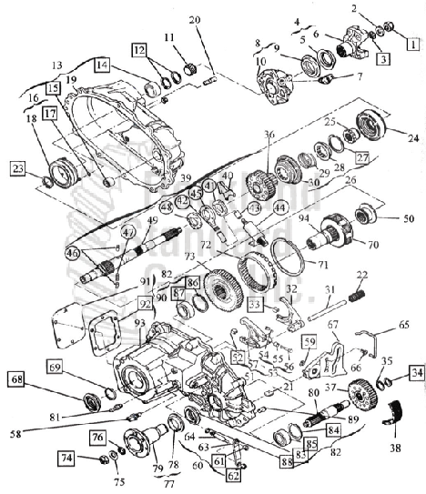 Borg Warner 4401 Transfer Case diagram