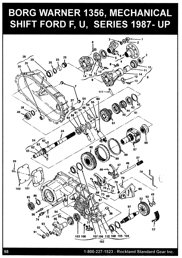 Borg Warner 1356 Transfer Case Mechanical Shift / 1987-96 Ford F150, 350, Bronco