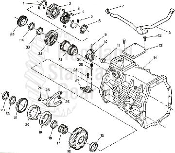 Tremec T-56 Transmission Case diagram